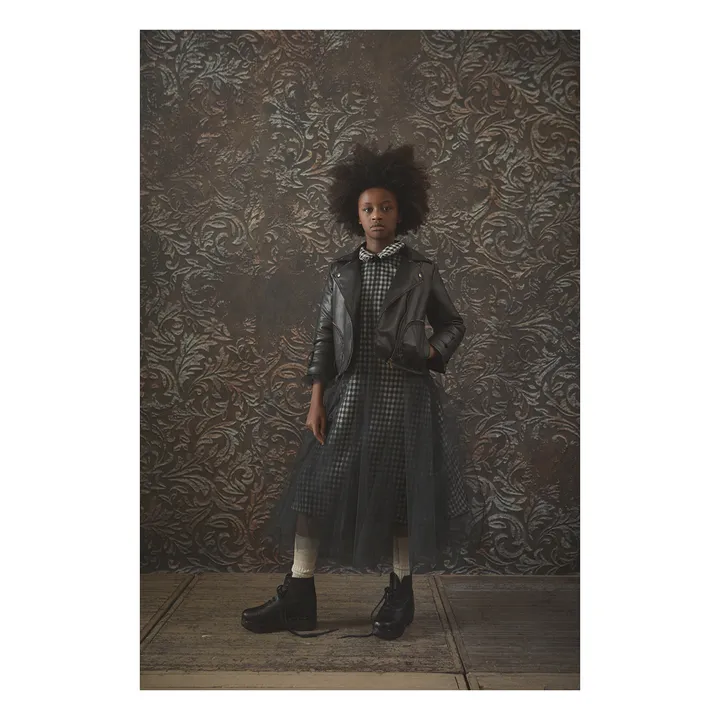 Fleece-Kleid Bio-Baumwolle Zweifarbig | Grau- Produktbild Nr. 2