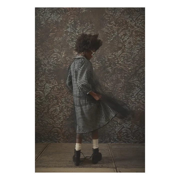 Fleece-Kleid Bio-Baumwolle Zweifarbig | Grau- Produktbild Nr. 4