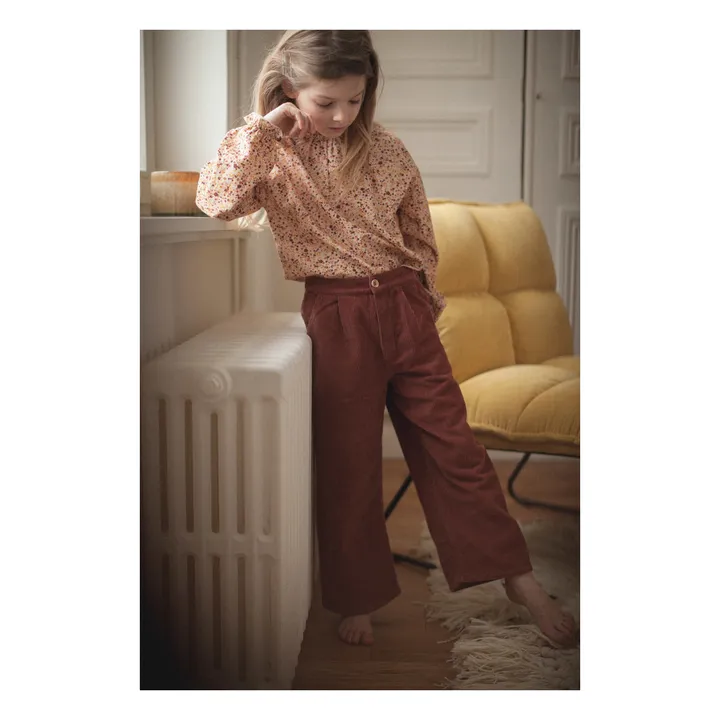 Pantalón de terciopelo Gaby | Rojo ladrillo- Imagen del producto n°0