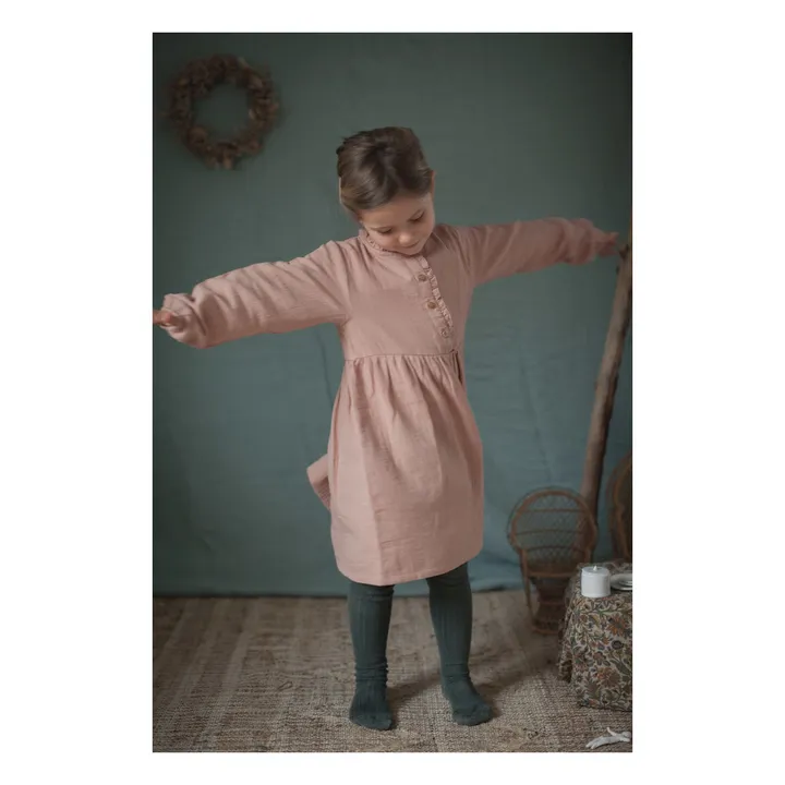 Vestido de gasa de algodón Margot | Rosa Palo- Imagen del producto n°2