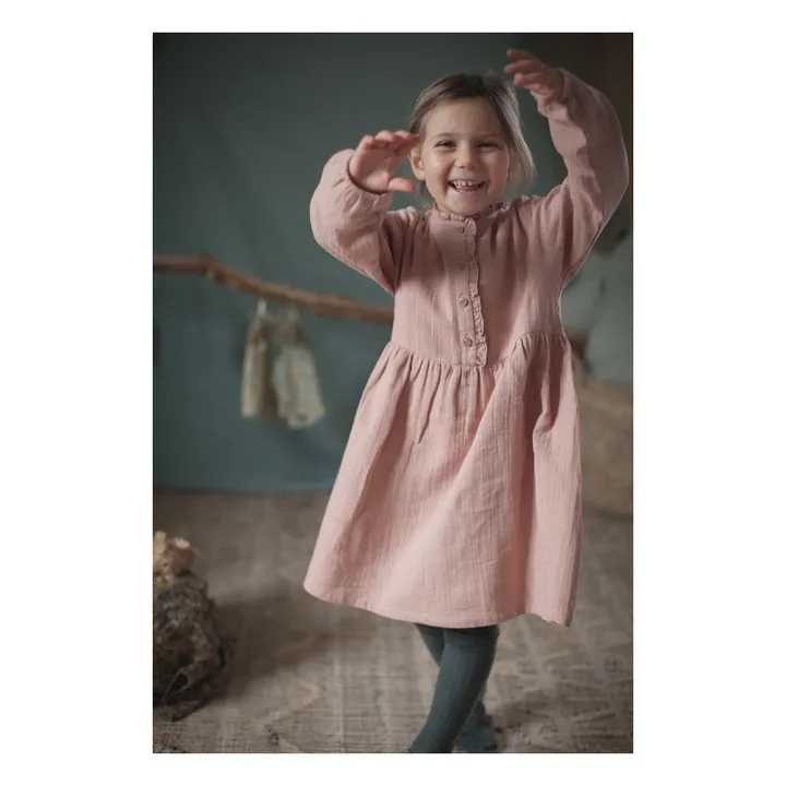 Vestido de gasa de algodón Margot | Rosa Palo- Imagen del producto n°4