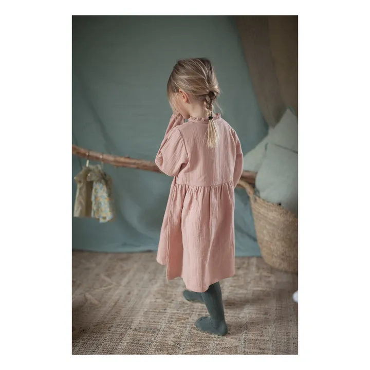 Vestido de gasa de algodón Margot | Rosa Palo- Imagen del producto n°5