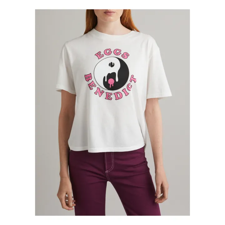 Camiseta de algodón orgánico Zoe 120 | Blanco Roto- Imagen del producto n°0