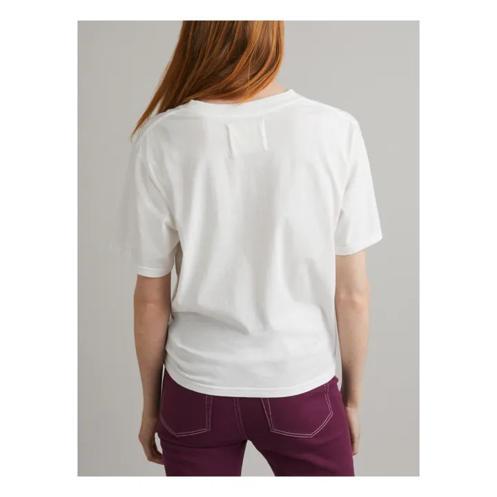 Camiseta de algodón orgánico Zoe 120 | Blanco Roto- Imagen del producto n°2