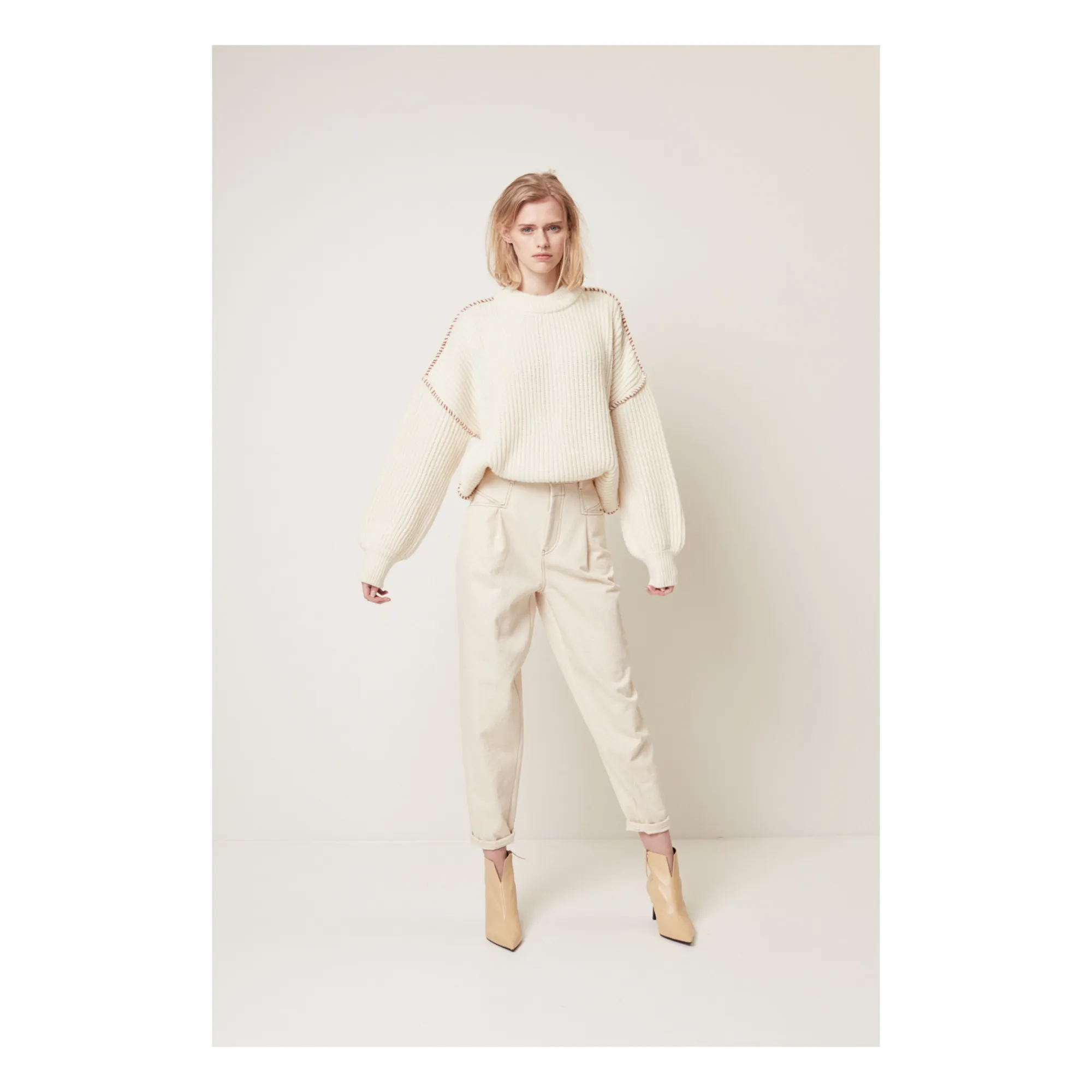 Jean Paris Surpiqures | Ecru- Image produit n°3
