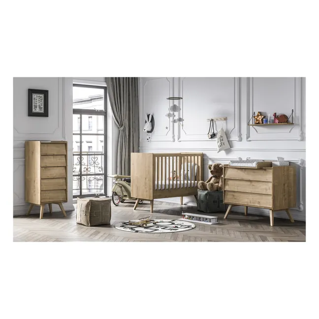 Cambiador de bebés vintage | Roble