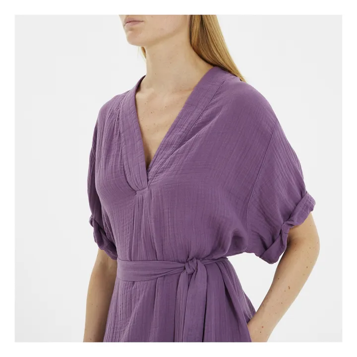 Vestido de gasa de algodón Avril | Violeta- Imagen del producto n°1