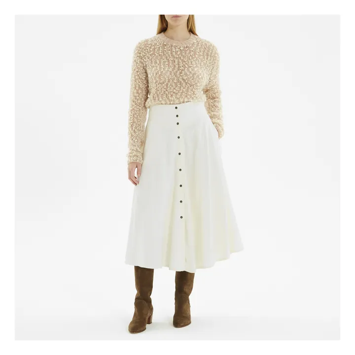 Wool and Silk Pompom Jumper  | Cream- Product image n°1