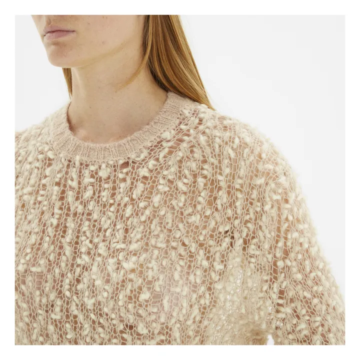 Wool and Silk Pompom Jumper  | Cream- Product image n°2