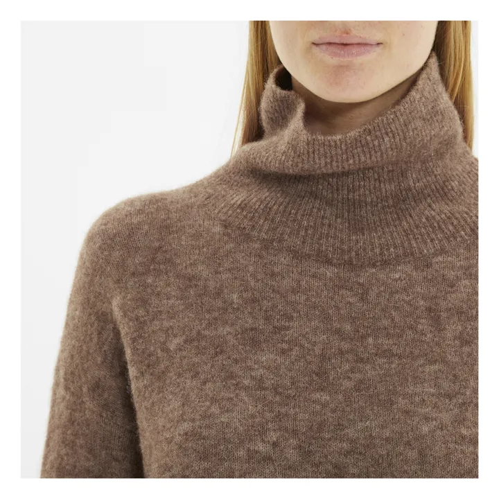 Pull, modello: Sateen, in alpaca e lana | Marrone- Immagine del prodotto n°3