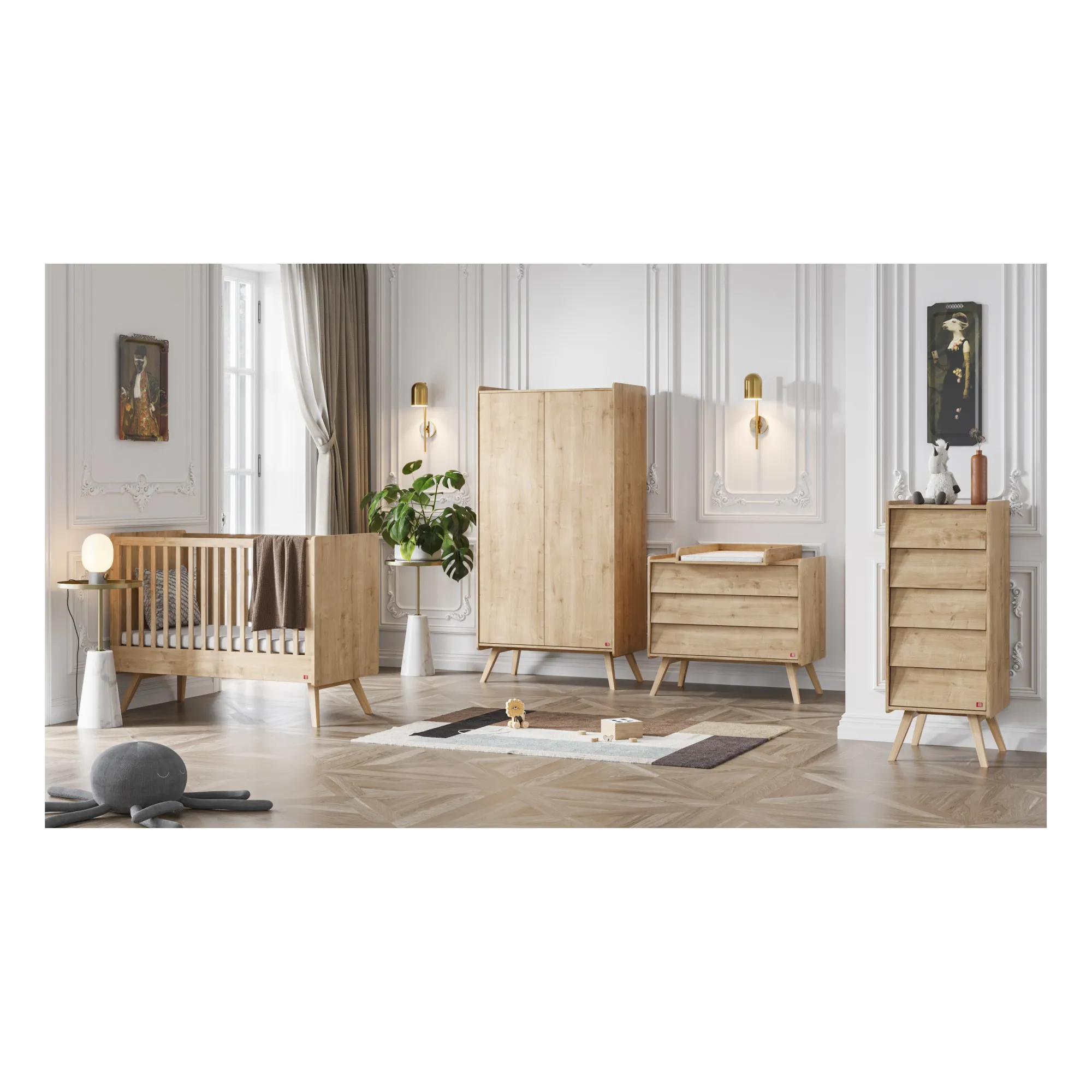 Lit évolutif Vintage 70x140 cm | Chêne- Image produit n°1