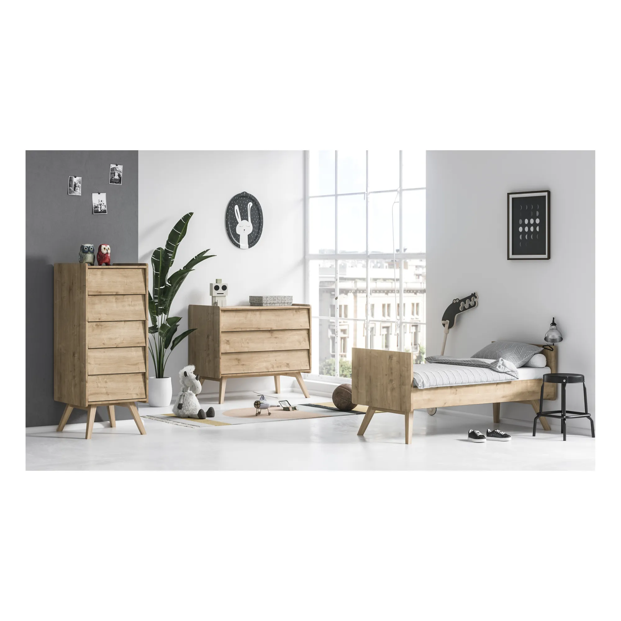 Lit évolutif Vintage 70x140 cm | Chêne- Image produit n°3