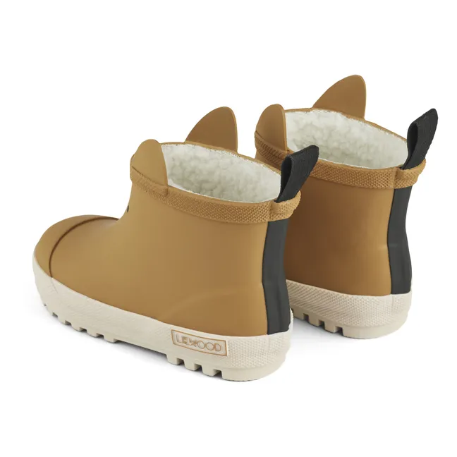 Jesse Natural Rubber Fur-Lined Boots | Caramel
