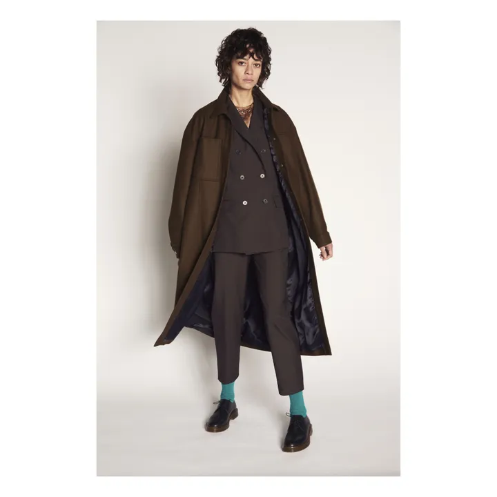 Cappotto Nelson Bauhaus in lana | Marrone scuro- Immagine del prodotto n°1