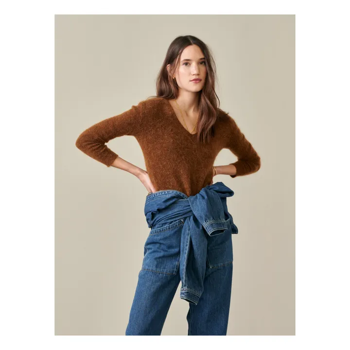 Geral Merino Wool and Kid Mohair Jumper - Women's Collection  | Caramel- Product image n°3