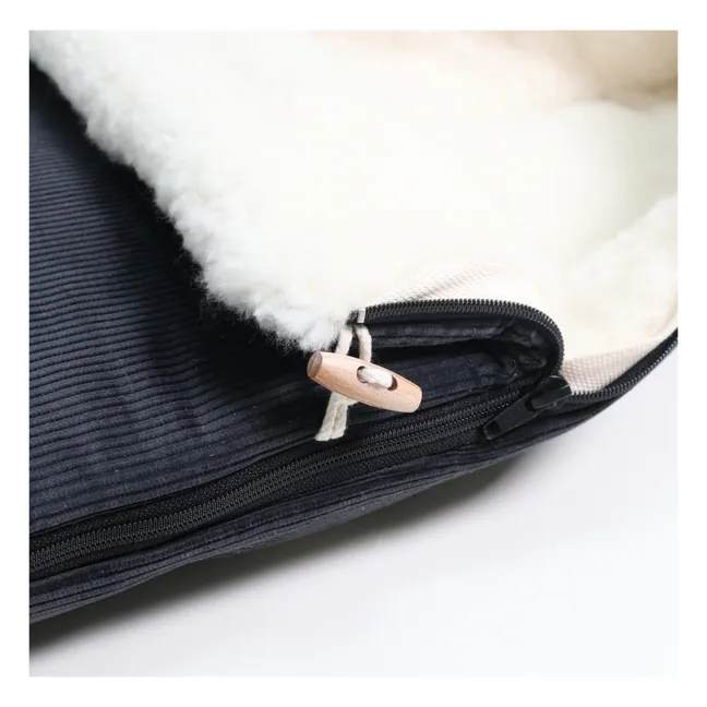 Nid d'ange pour siège bébé en peau d'agneau Filia  | Noir