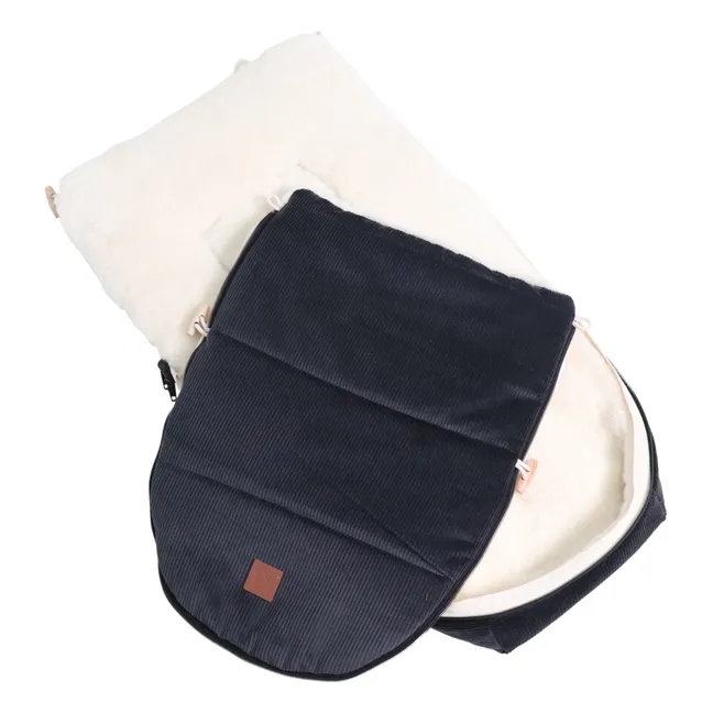 Nid d'ange pour siège bébé en peau d'agneau Filia  | Noir