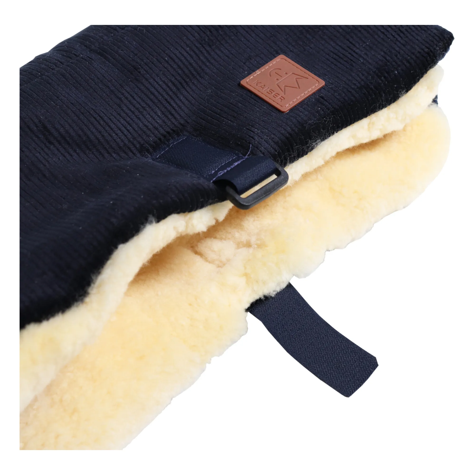 Chauffe-mains Muffy en peau d'agneau | Bleu marine- Image produit n°1