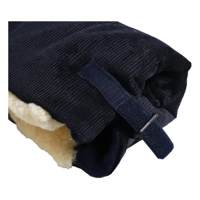 Muffy Lambskin Hand Warmer | Navy blue