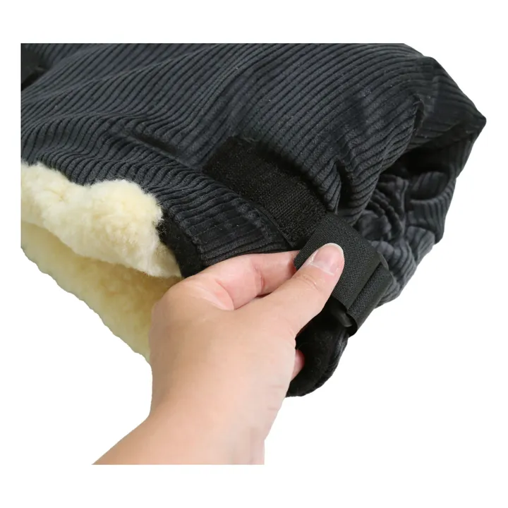 Calentador de manos de piel de cordero Muffy | Negro- Imagen del producto n°3