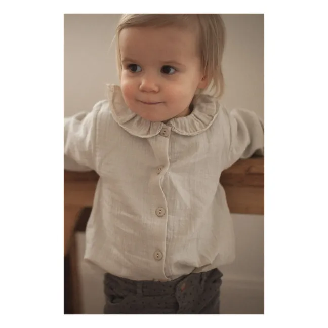 Blusa de gasa de algodón Bianca | Crudo