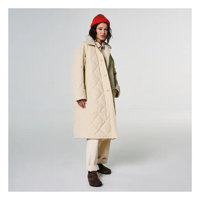 Army Quilted Trench | Ecru