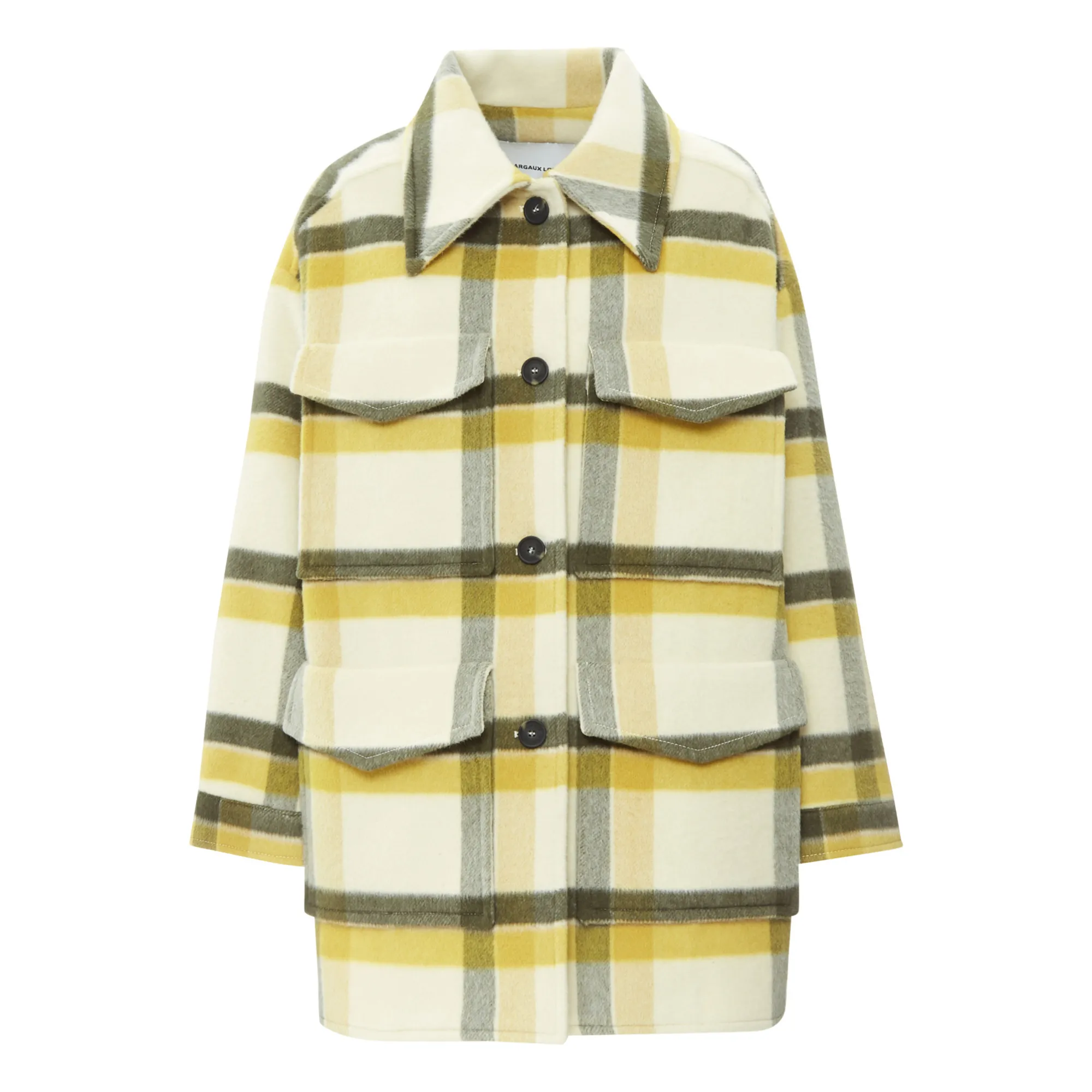 Margaux Lonnberg Yellow Josh Checked Wool Coat