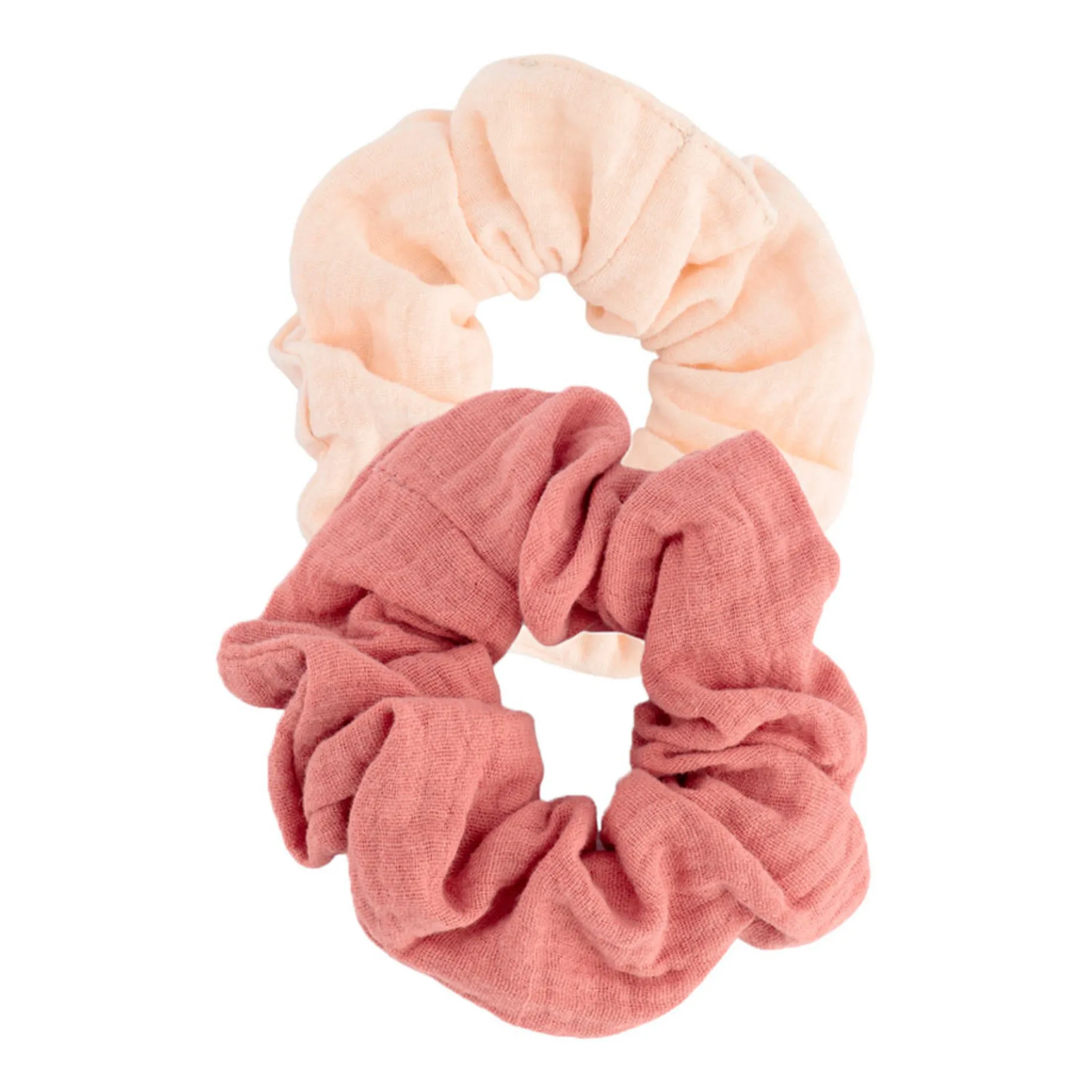 Chouchou en gaze de coton - Set de 2 | Rose- Image produit n°0