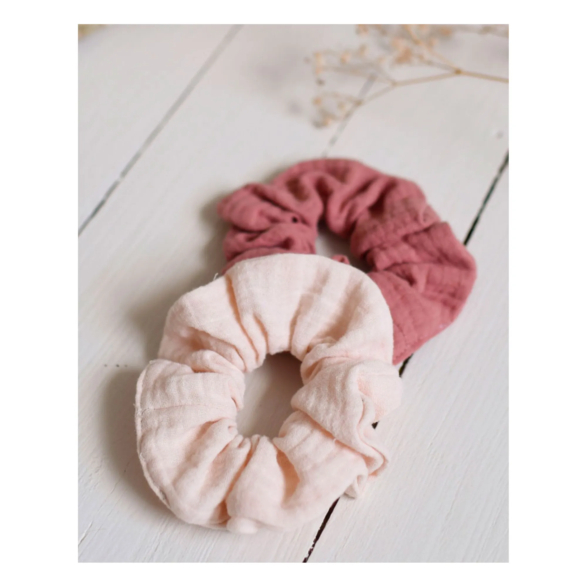 Chouchou en gaze de coton - Set de 2 | Rose- Image produit n°2