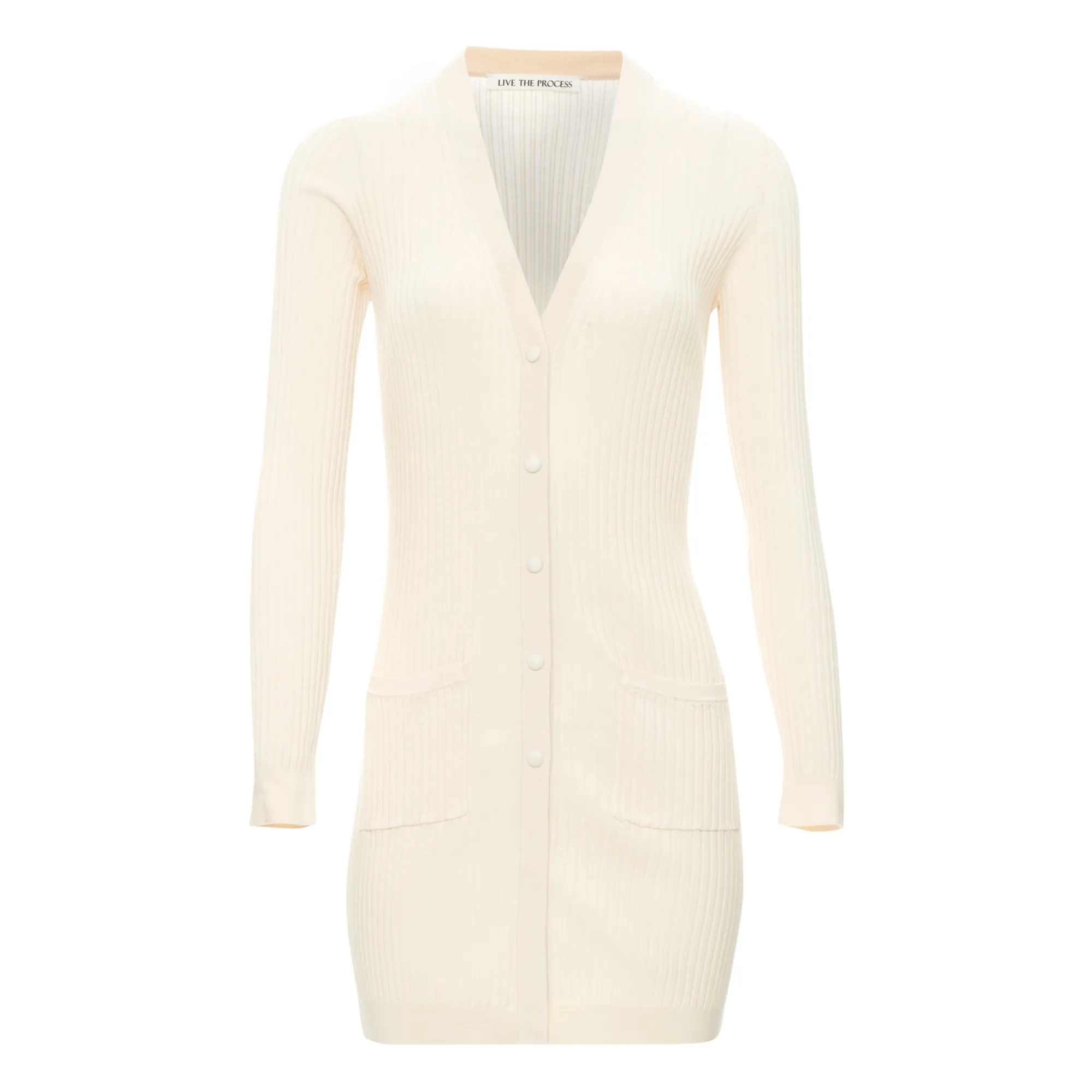 Live The Process Nude Mini Ribbed Dress