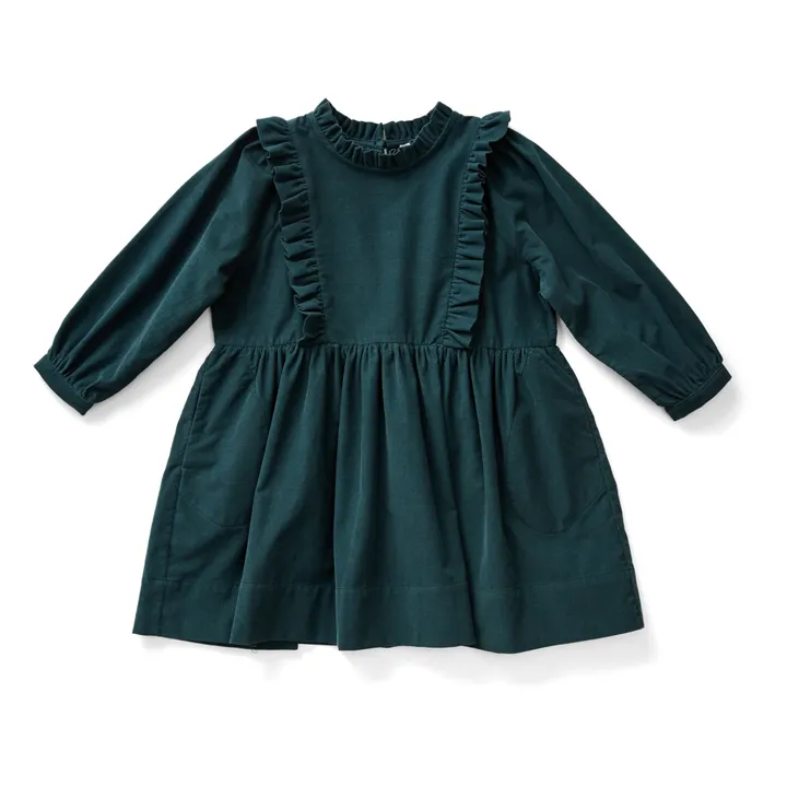 Vestido de terciopelo Percy | Verde Oscuro- Imagen del producto n°0