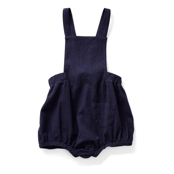Soor Ploom - Oona Linen and Cotton Romper - Navy blue