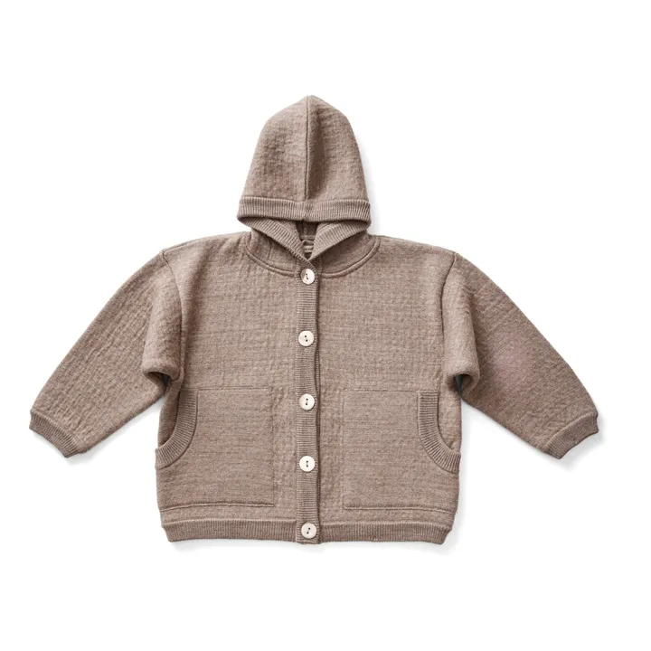 Soor Ploom - Elfin Merino Wool Hooded Coat - Taupe brown