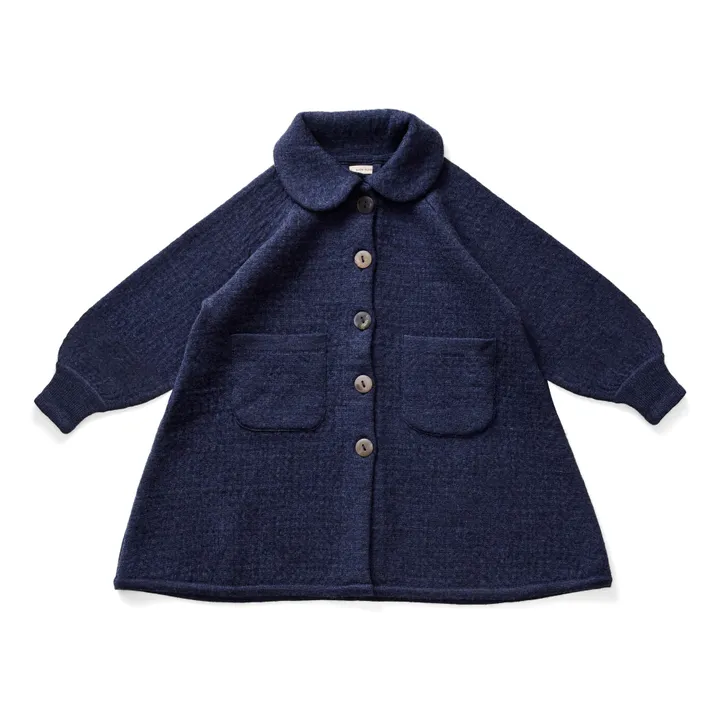 Ruth Merino Cool Collar Coat | Navy blue- Product image n°0