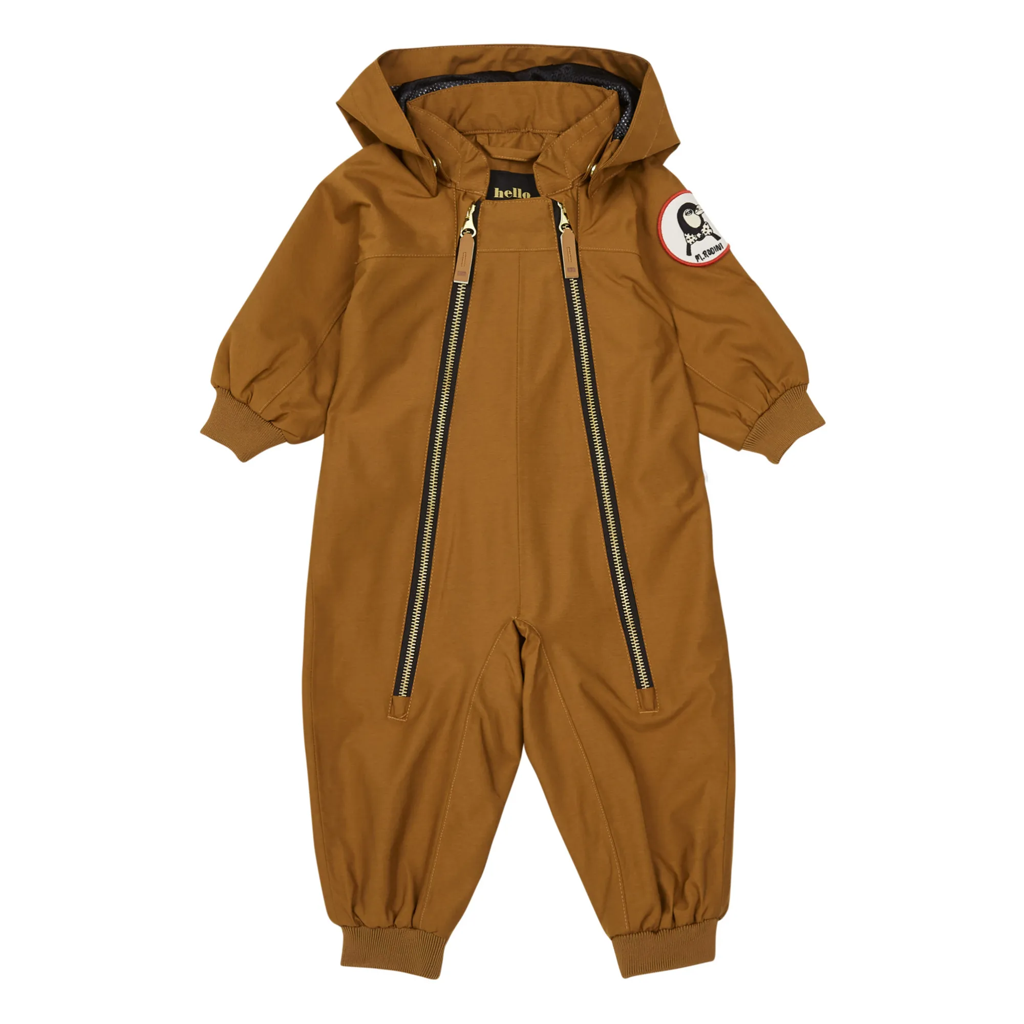 Mini Rodini Brown Recycled Polyester Baby Snowsuit