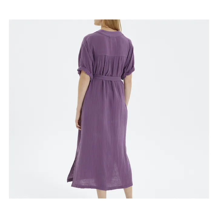 Vestido de gasa de algodón Avril | Violeta- Imagen del producto n°3