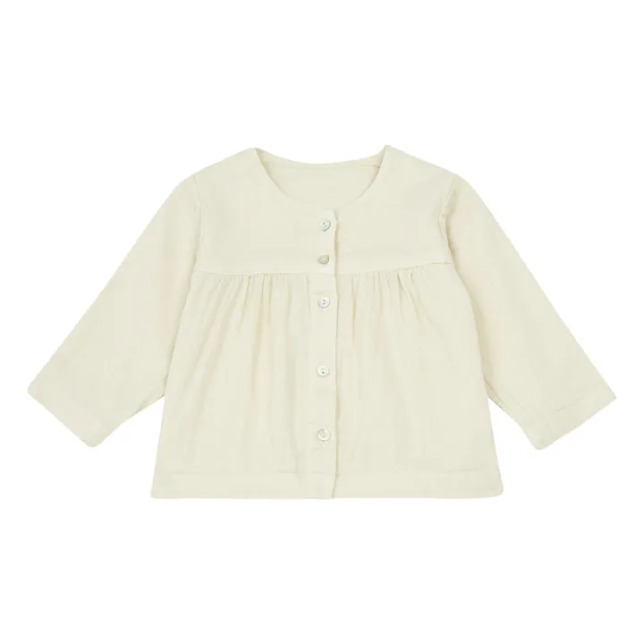 Rosemary Double Organic Cotton Muslin Blouse  | Ecru- Product image n°0