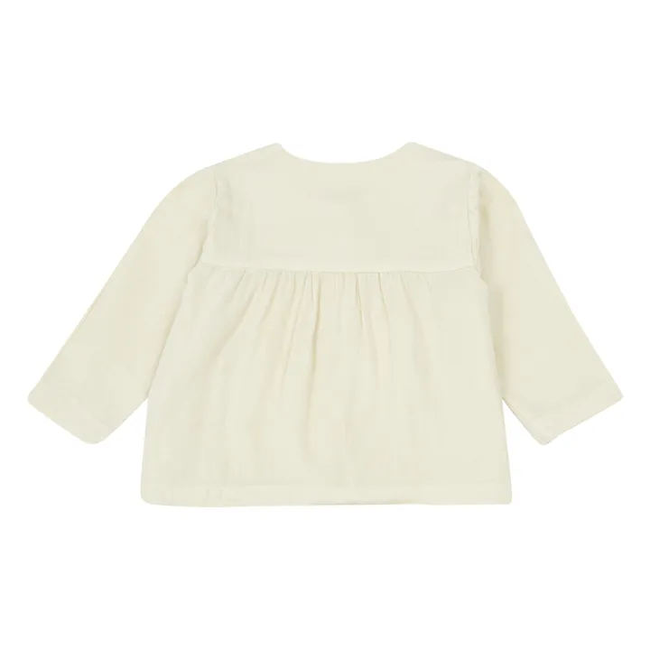 Rosemary Double Organic Cotton Muslin Blouse  | Ecru- Product image n°1