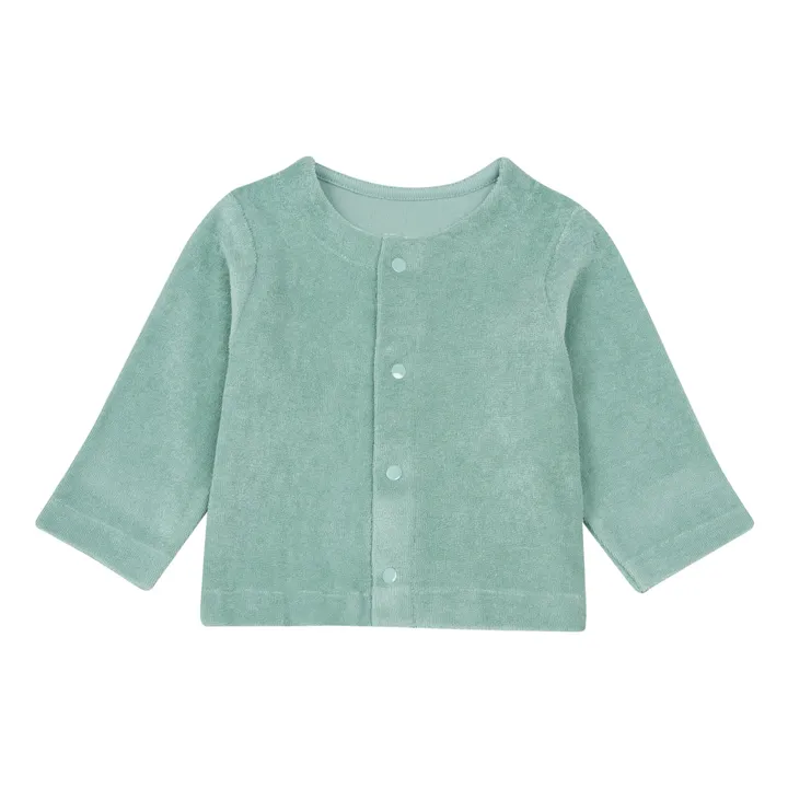 Melisse Organic Cotton Terry Cloth Cardigan | Blue- Product image n°0