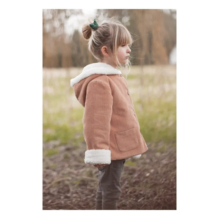 Andrea Sherpa-Lined  Corduroy Coat | Dusty Pink- Product image n°2