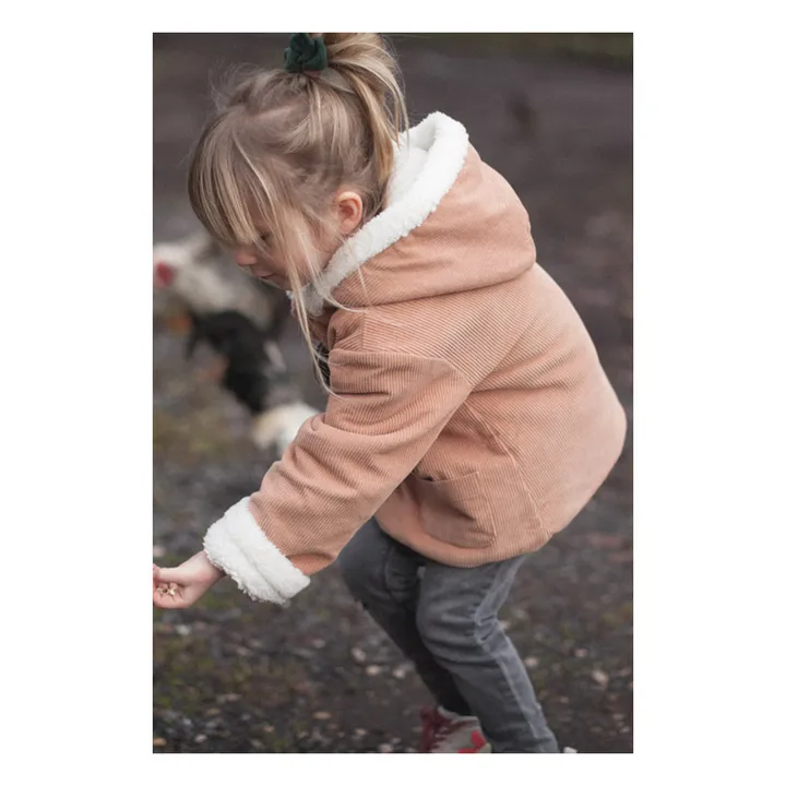 Andrea Sherpa-Lined  Corduroy Coat | Dusty Pink- Product image n°3