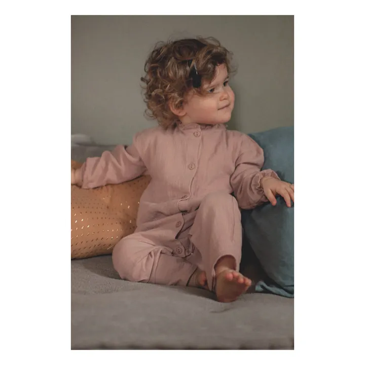 Myrtille Cotton Muslin Pyjamas | Pale pink- Product image n°1