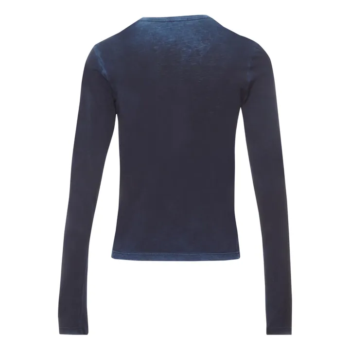 T-shirt Standard Manches Longues | Bleu marine- Image produit n°4
