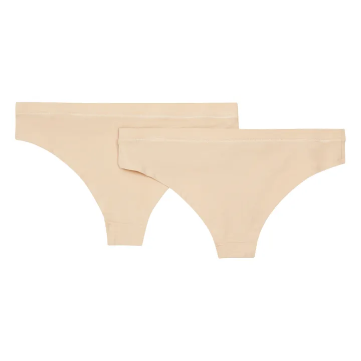 Set of 2 Organic Cotton Hipster Knickers | Nude beige- Product image n°3
