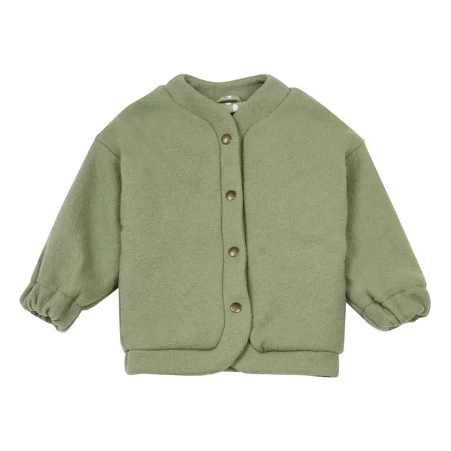 Chaqueta de lana y algodón orgánico | Verde