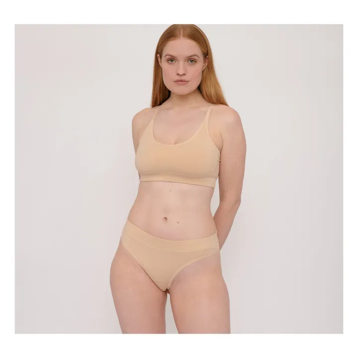 Set of 2 Organic Cotton Thongs | Nude beige- Product image n°1