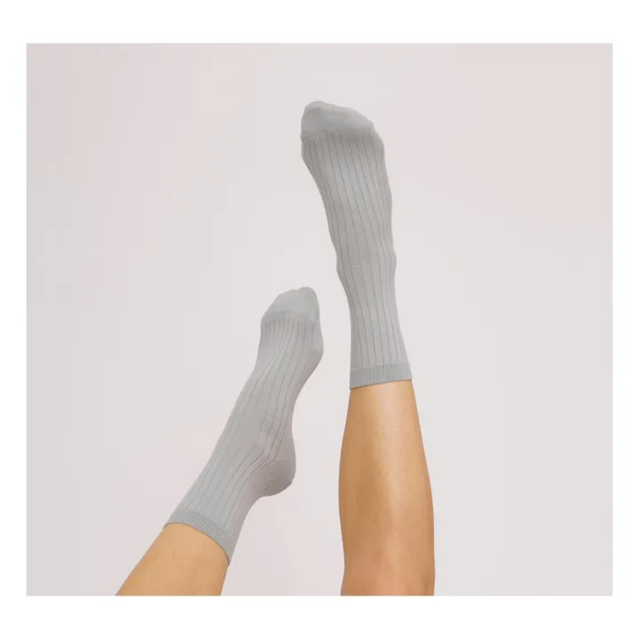 Lote de 2 pares de calcetines acanalados de algodón orgánico | Azul Glaciar- Imagen del producto n°1