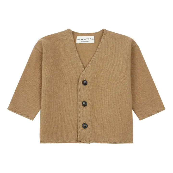 Recycled Knit Baby Cardigan | Camel- Product image n°0