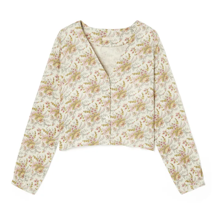 Camiseta de gasa de algodón orgánico Louanne - Colección Mujer  | Crudo- Imagen del producto n°0