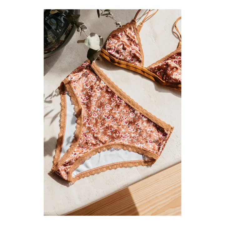 Samt-Unterhose mit hoher Taille Rina - Damenkollektion  | Kamelbraun- Produktbild Nr. 4